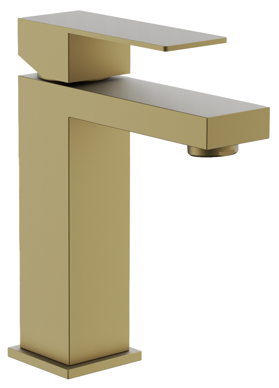 Смеситель для раковины, брашированное золото, нержавеющая сталь, B10817-5