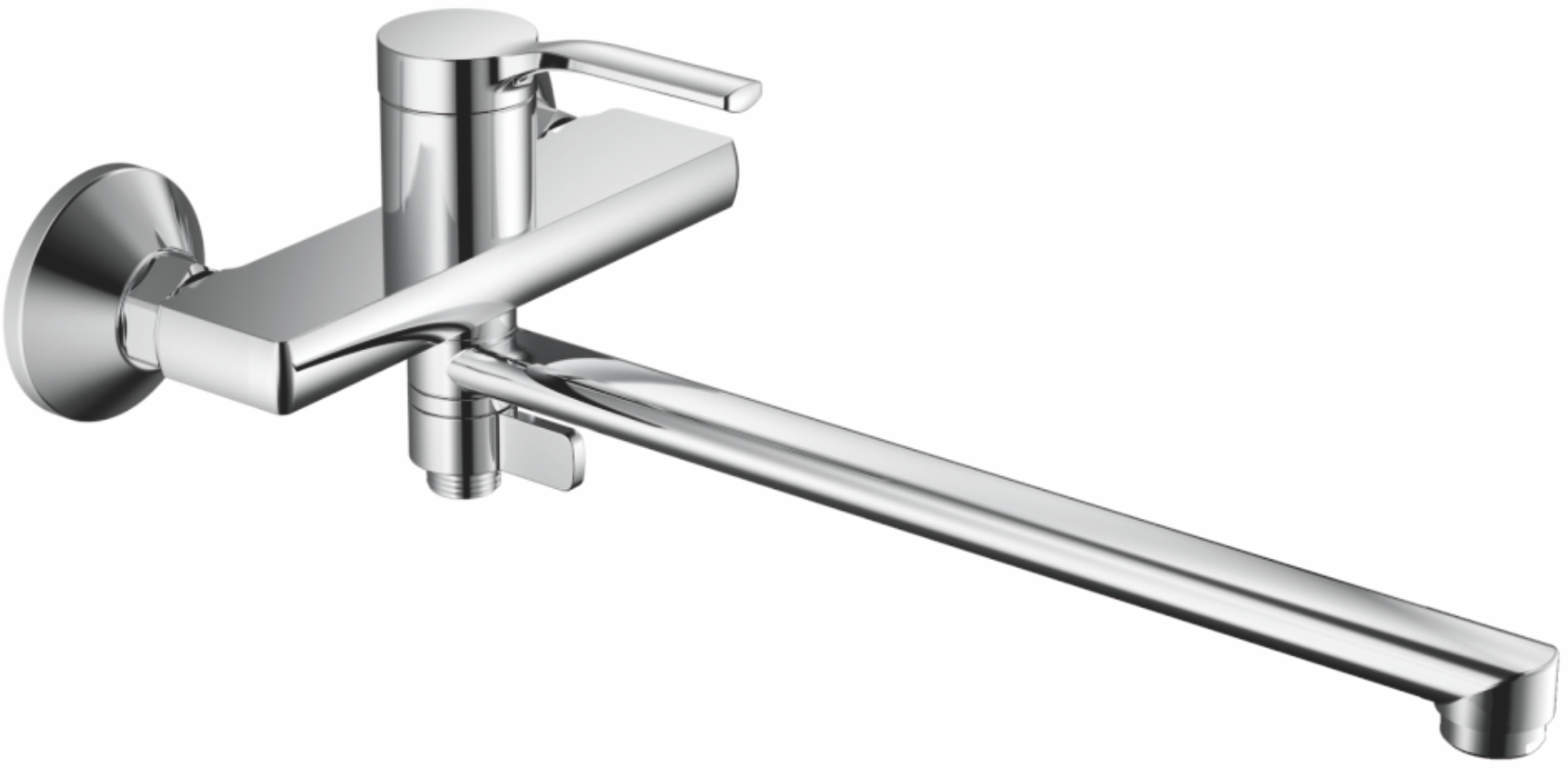Смеситель для ванны, длинный излив, хром, латунь, B22612