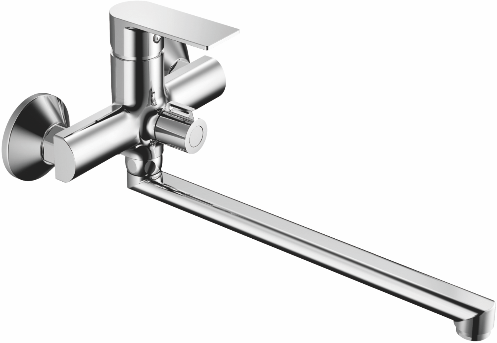 Смеситель для ванны, длинный излив, хром, B22678