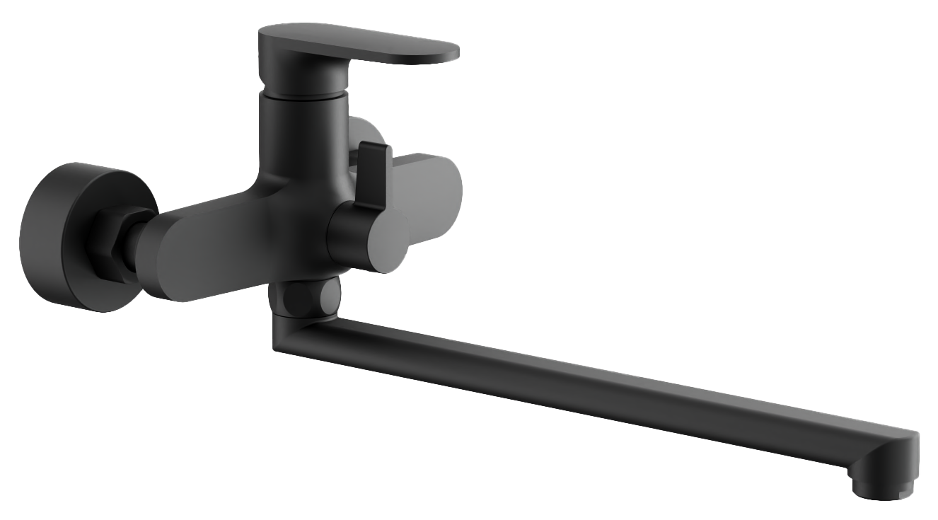 Смеситель для ванны, длинный излив, черный, B22713-7