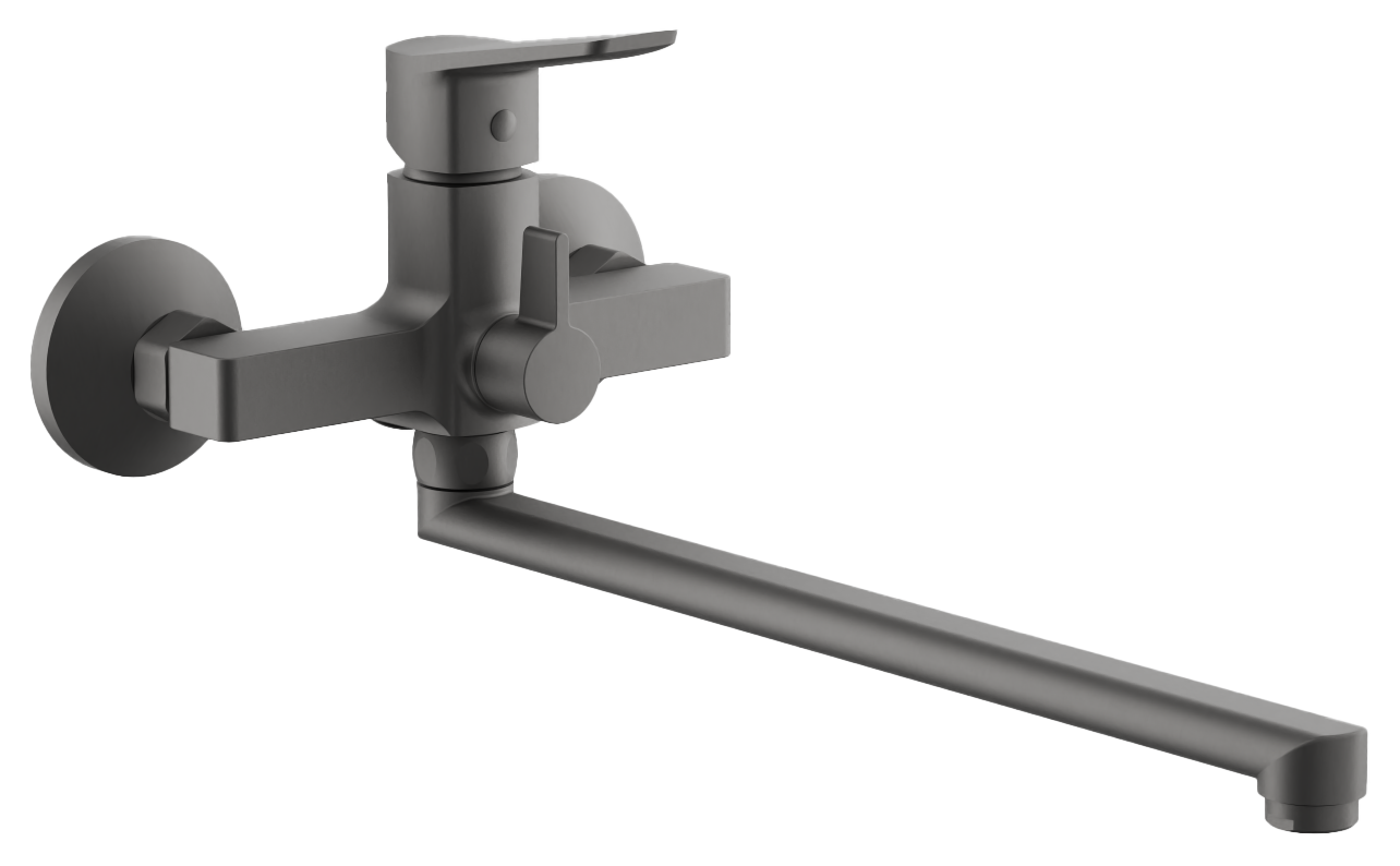 Смеситель для ванны, длинный излив, оружейная сталь, B22715-3