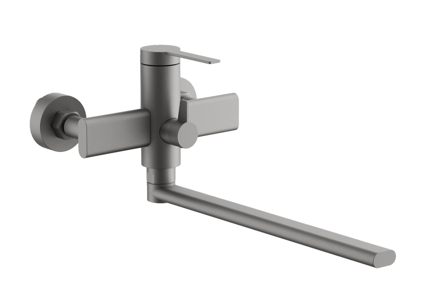 Смеситель для ванны, длинный излив, оружейная сталь, B22813-3