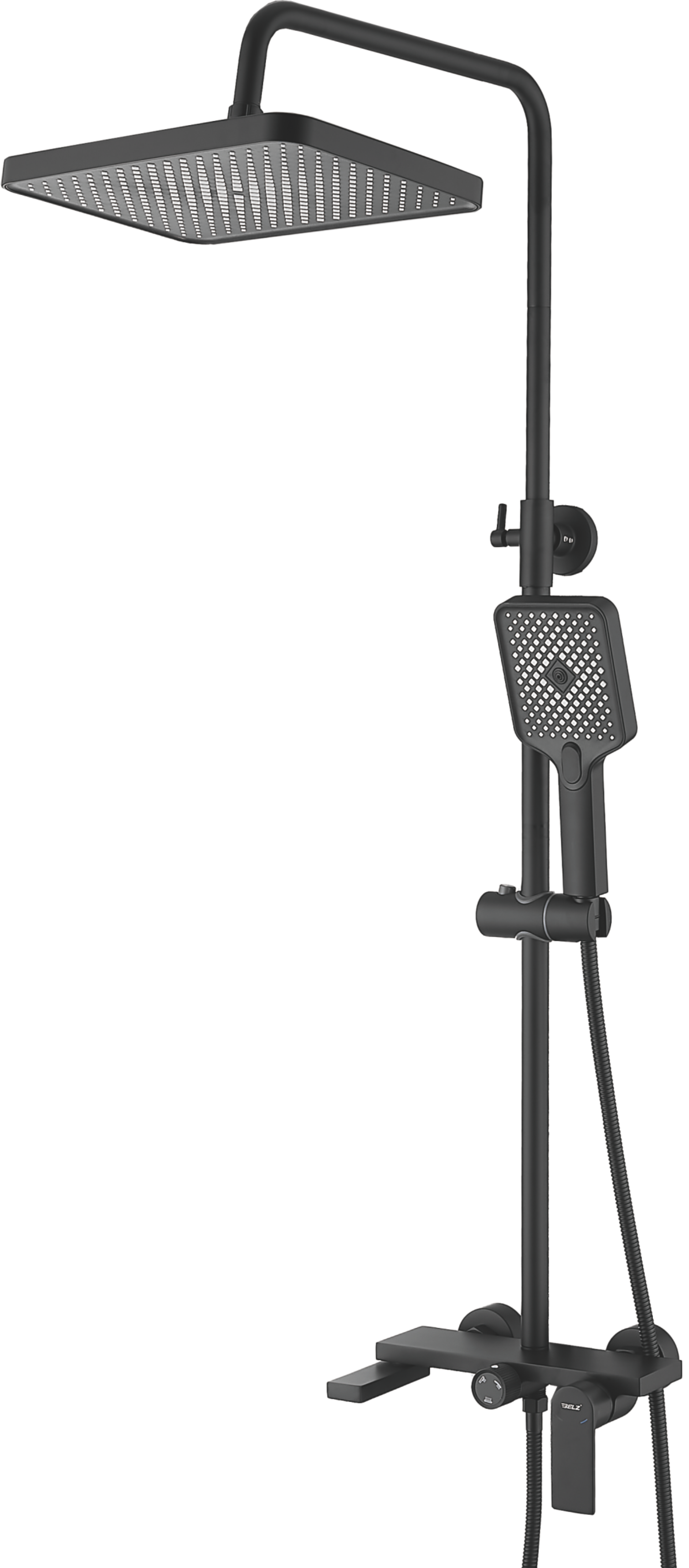 Душевая система, поворотный излив, черный, B24678-7