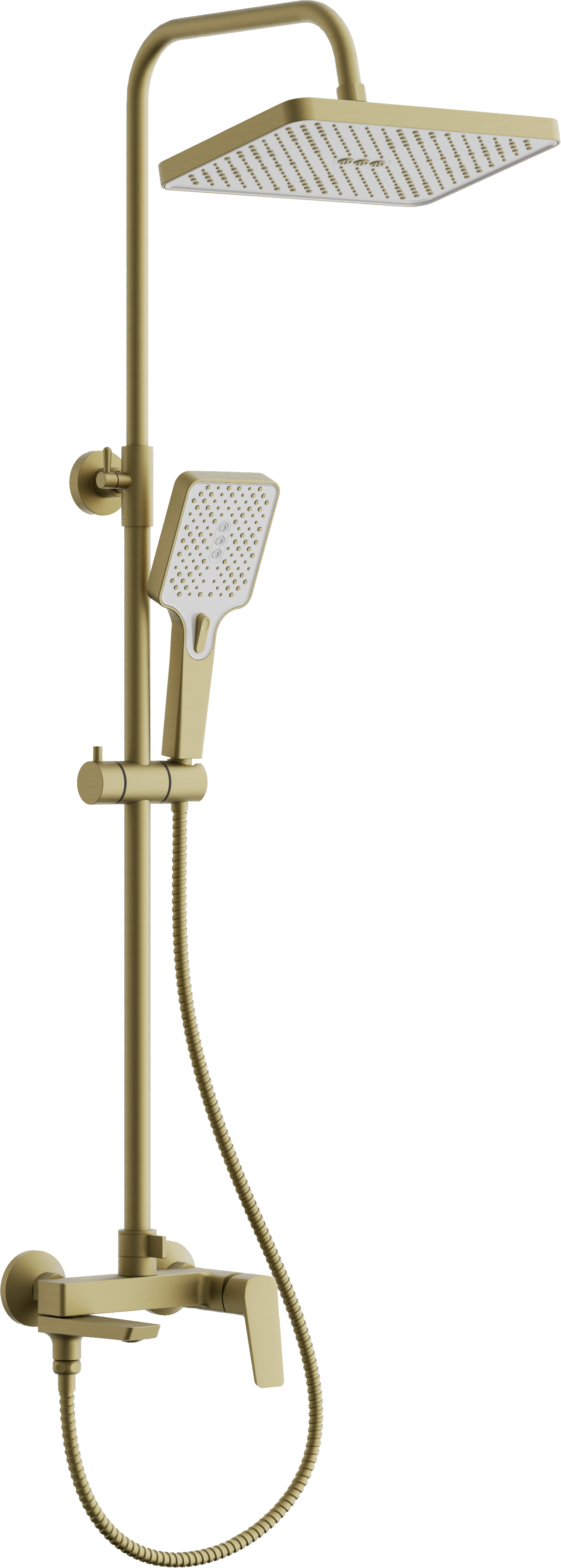 Душевая система, излив-переключатель, брашированное золото, B24715-5