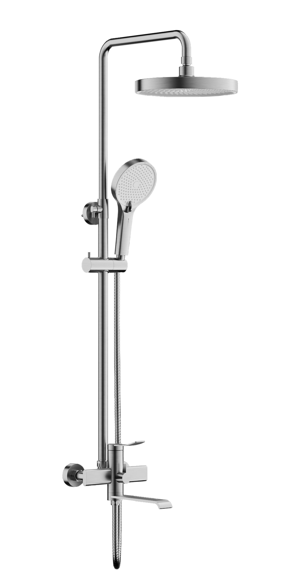 Душевая система, поворотный излив, сатин, B24812-1