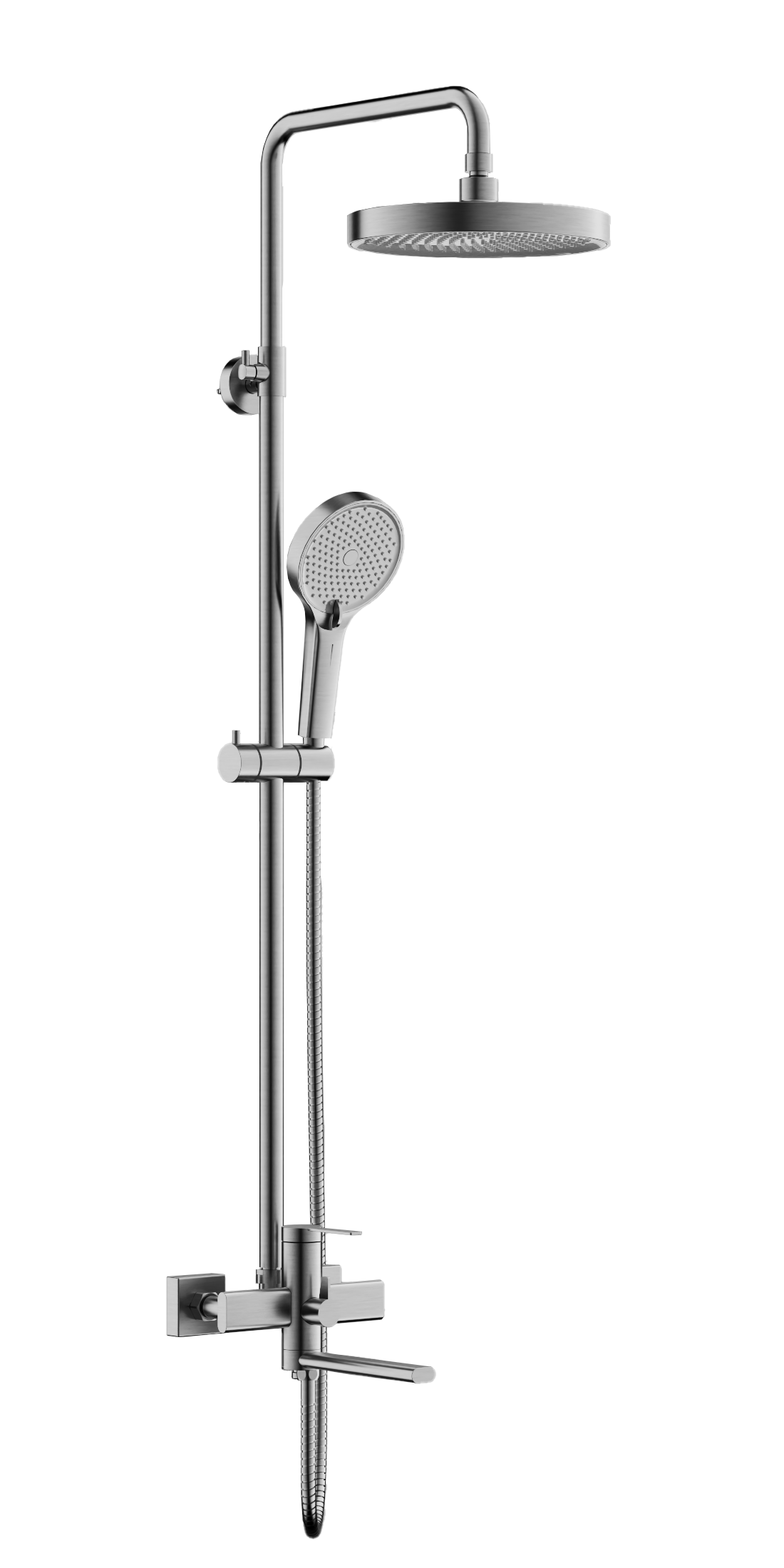 Душевая система, поворотный излив, сатин, B24813-1