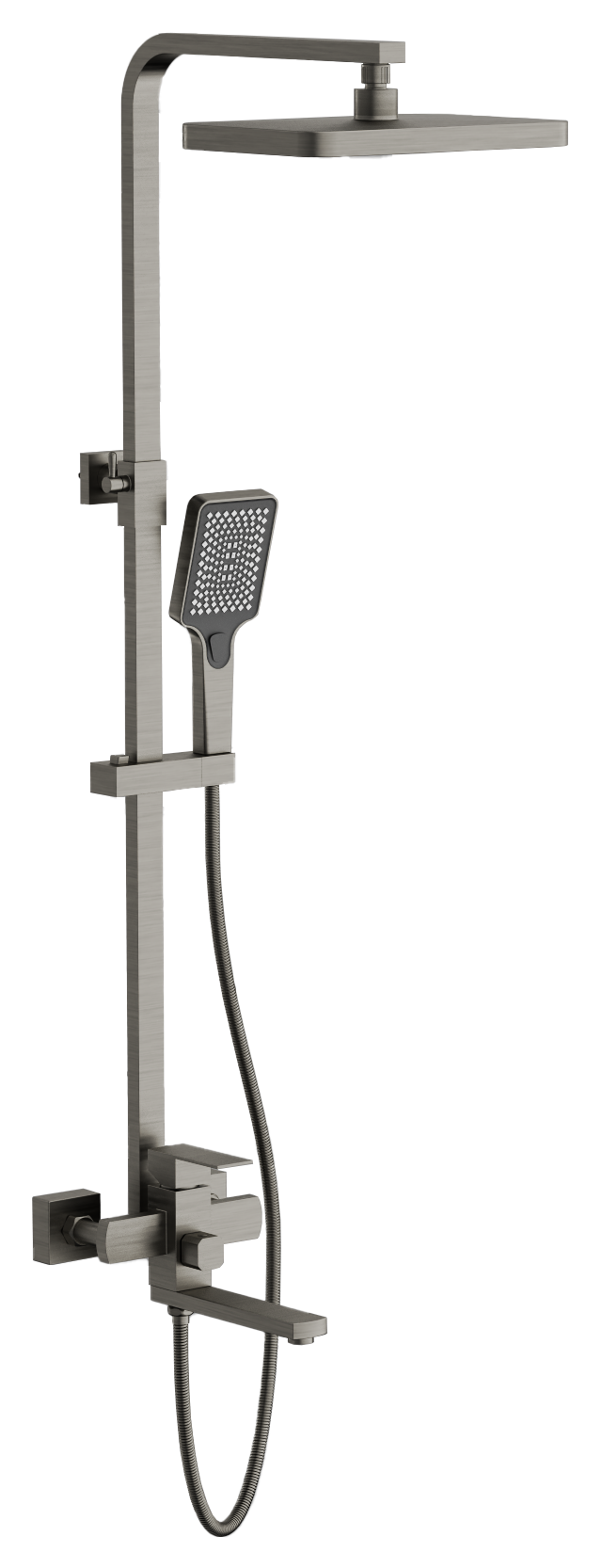 Душевая система, поворотный излив, сатин, B24817-1