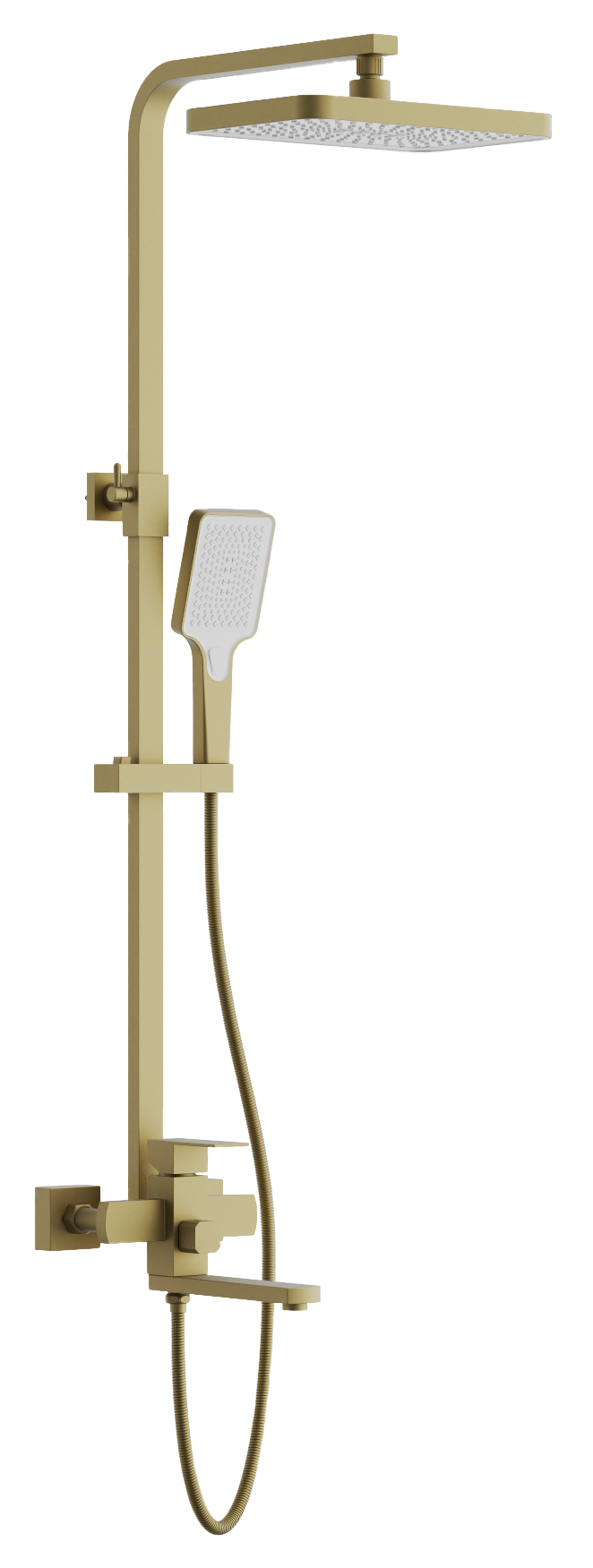 Душевая система, поворотный излив, брашированное золото, B24817-5