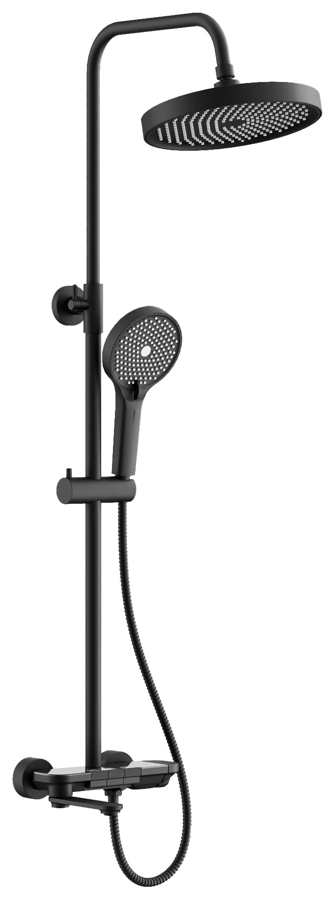 Душевая система, клавишный переключатель, черный, B25713-7