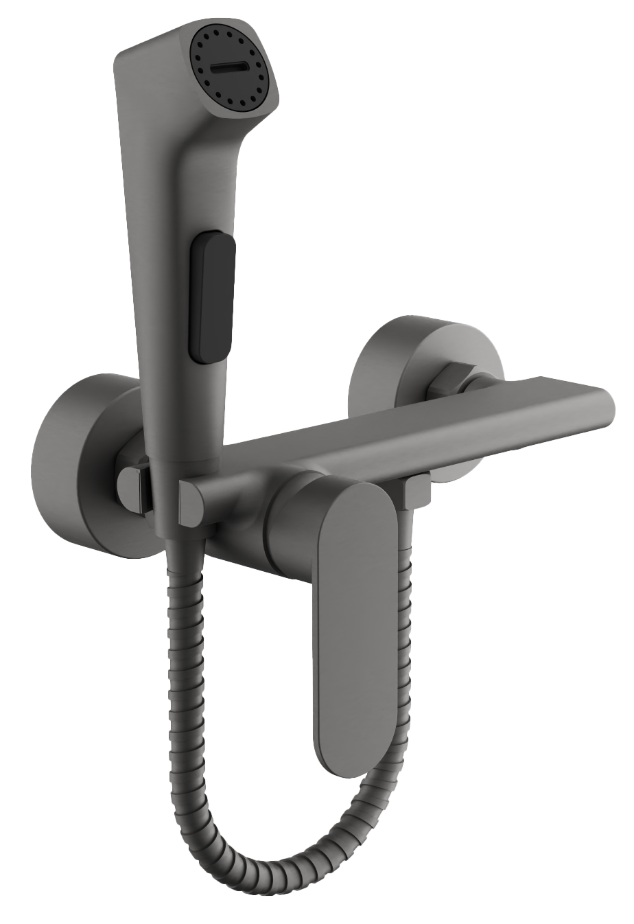 Смеситель гигиенический, с гигиенической лейкой, оружейная сталь, B55645-3