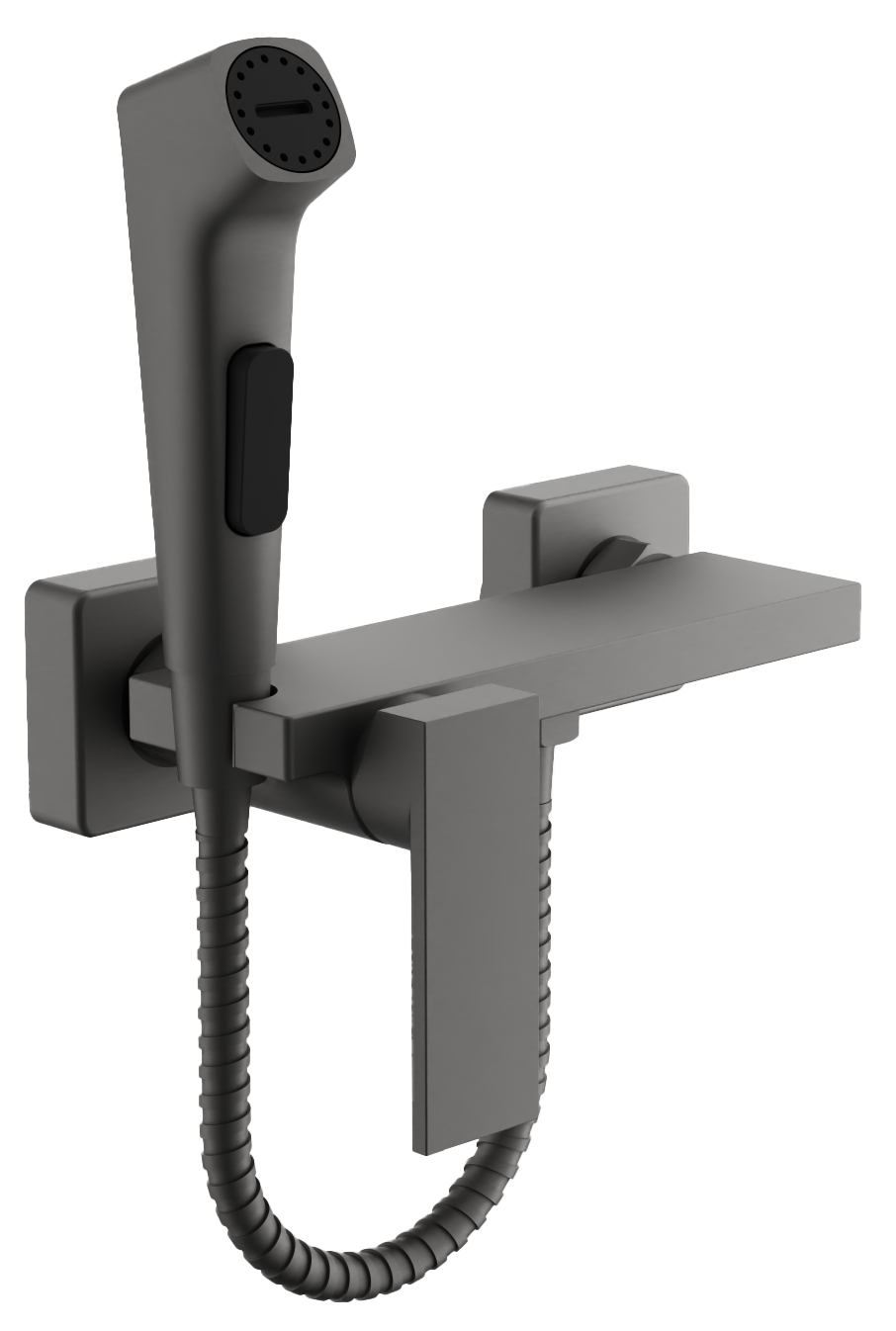 Смеситель гигиенический, с гигиенической лейкой, оружейная сталь, B55653-3