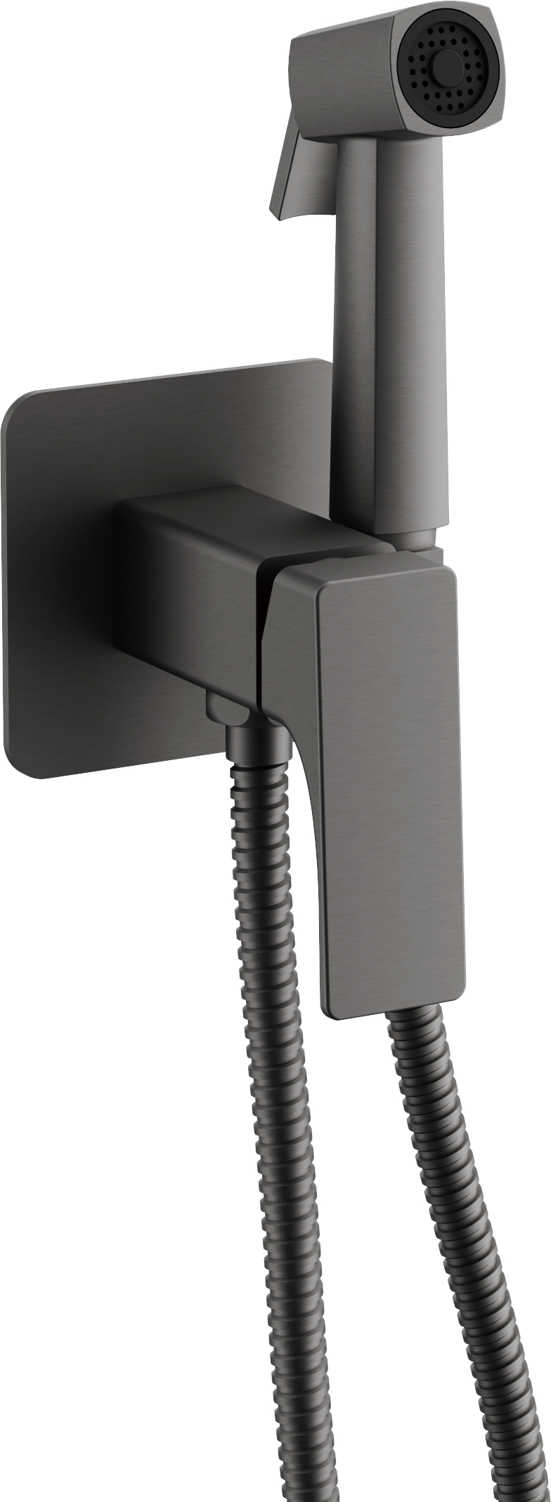 Смеситель гигиенический, с гигиенической лейкой, оружейная сталь, латунь, B55709-3