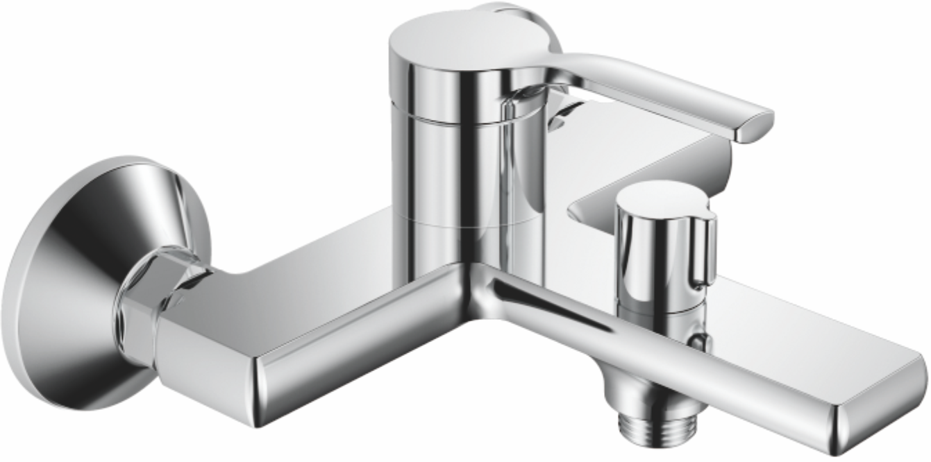 Смеситель для ванны, короткий излив, хром, латунь, B60612
