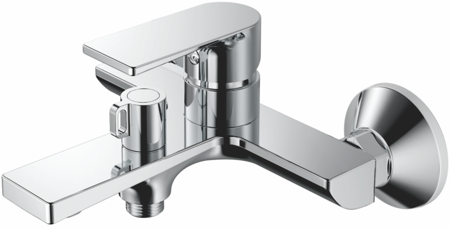 Смеситель для ванны, короткий излив, хром, латунь, B60679