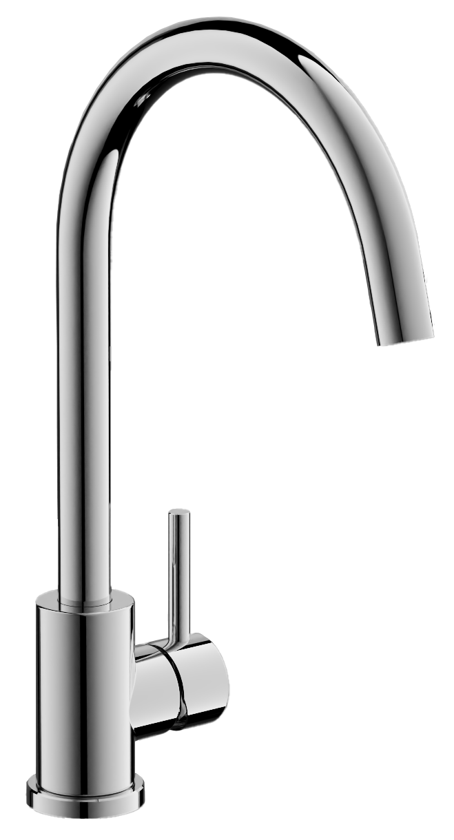 Смеситель для кухни, поворотный излив, хром, B70809