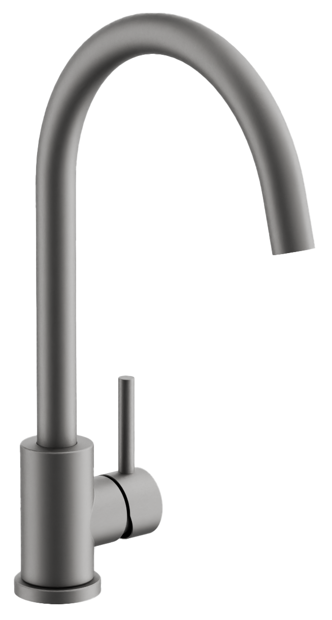 Смеситель для кухни, поворотный излив, оружейная сталь, B70810-3