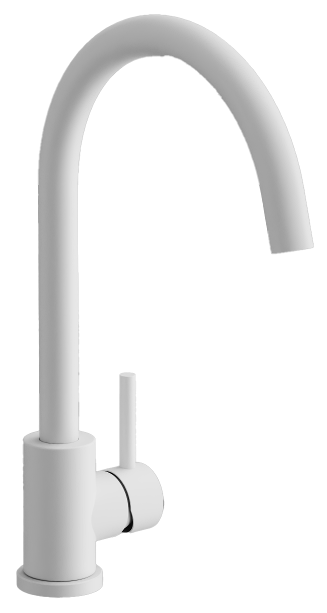 Смеситель для кухни, поворотный излив, белый, B70810-8