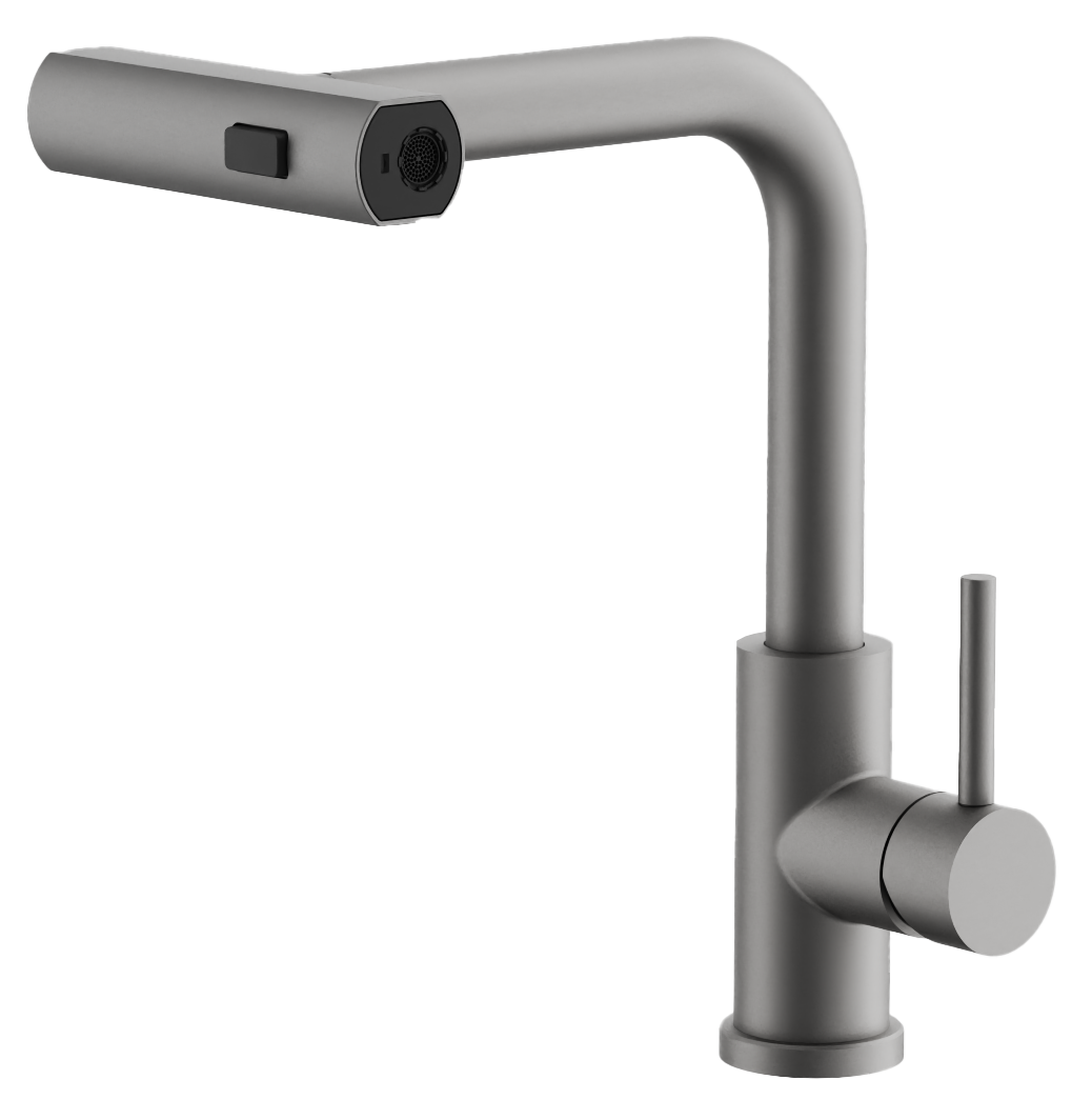 Смеситель для кухни, выдвижная лейка, оружейная сталь, B74811-3