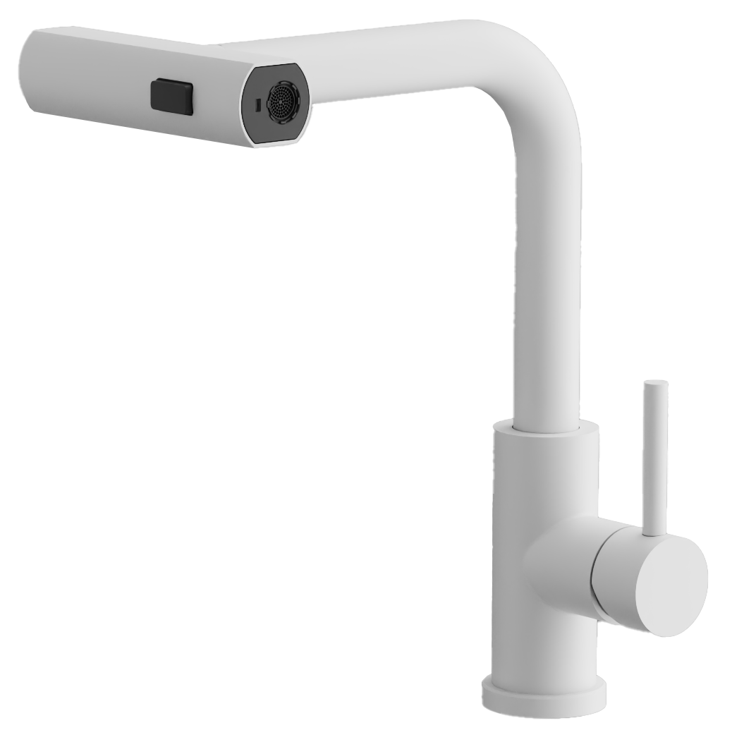 Смеситель для кухни, выдвижная лейка, белый, B74811-8