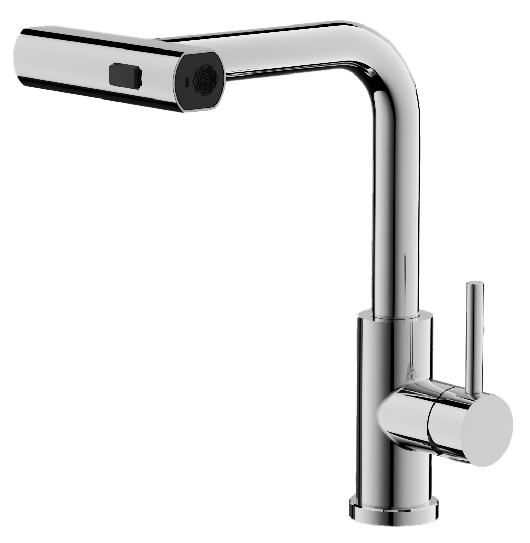 Смеситель для кухни, выдвижная лейка, хром, нержавеющая сталь, B74811