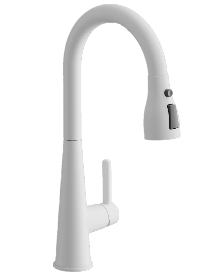 Смеситель для кухни, выдвижная лейка, белый, B74816-8