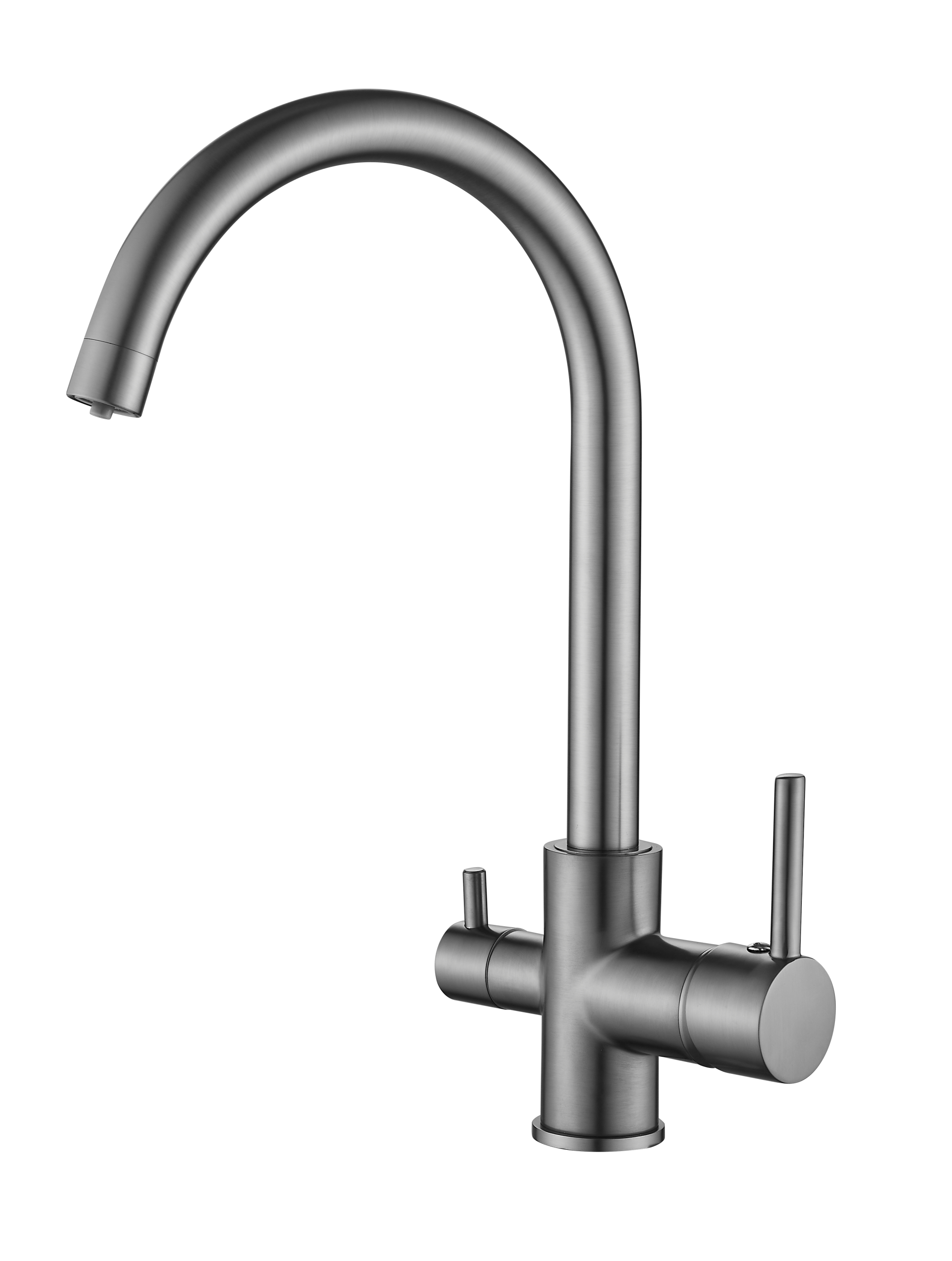 Смеситель для кухни, с подключением фильтра, оружейная сталь, B76801-3