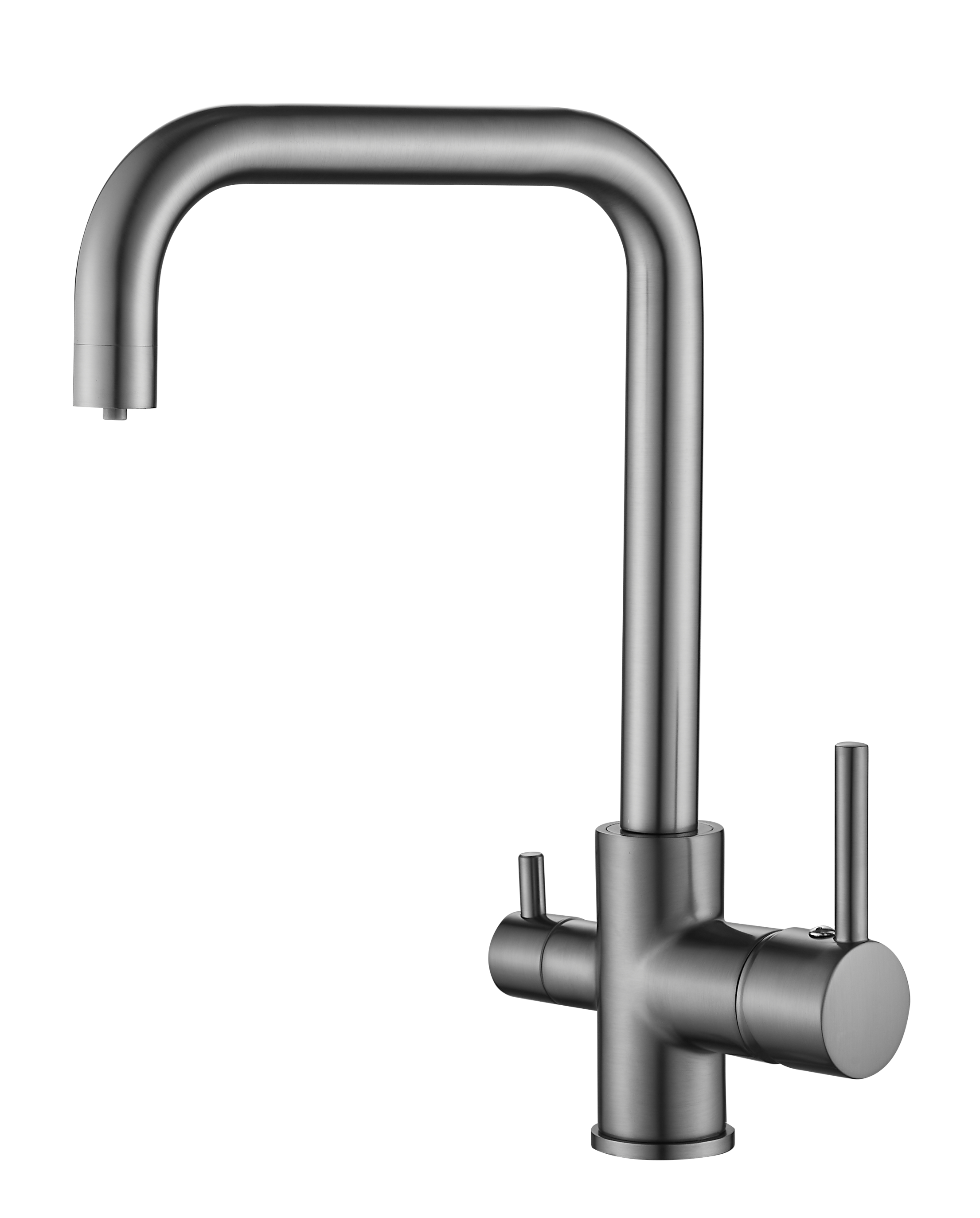 Смеситель для кухни, с подключением фильтра, оружейная сталь, B76802-3