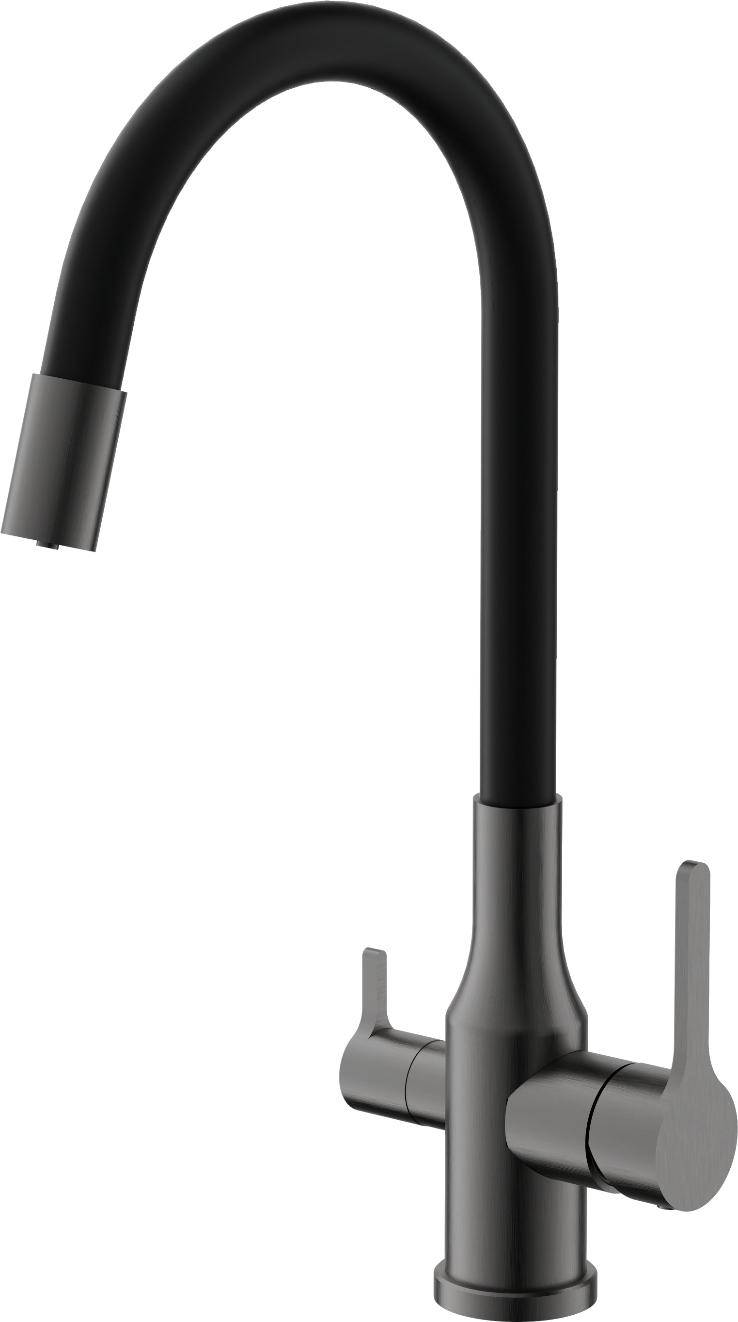 Смеситель для кухни, с подключением фильтра, оружейная сталь, B76814-3