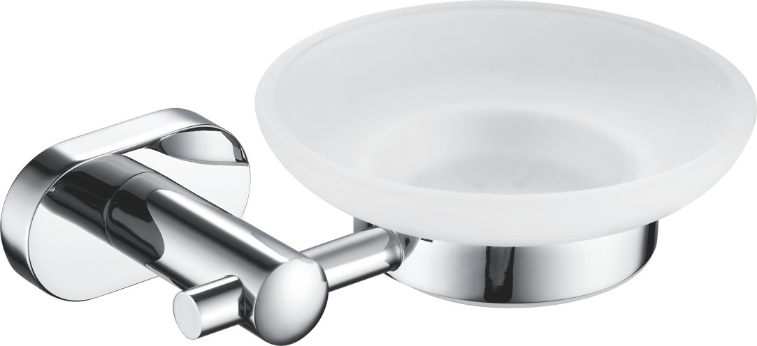 Мыльница, стеклянная, хром, B90002