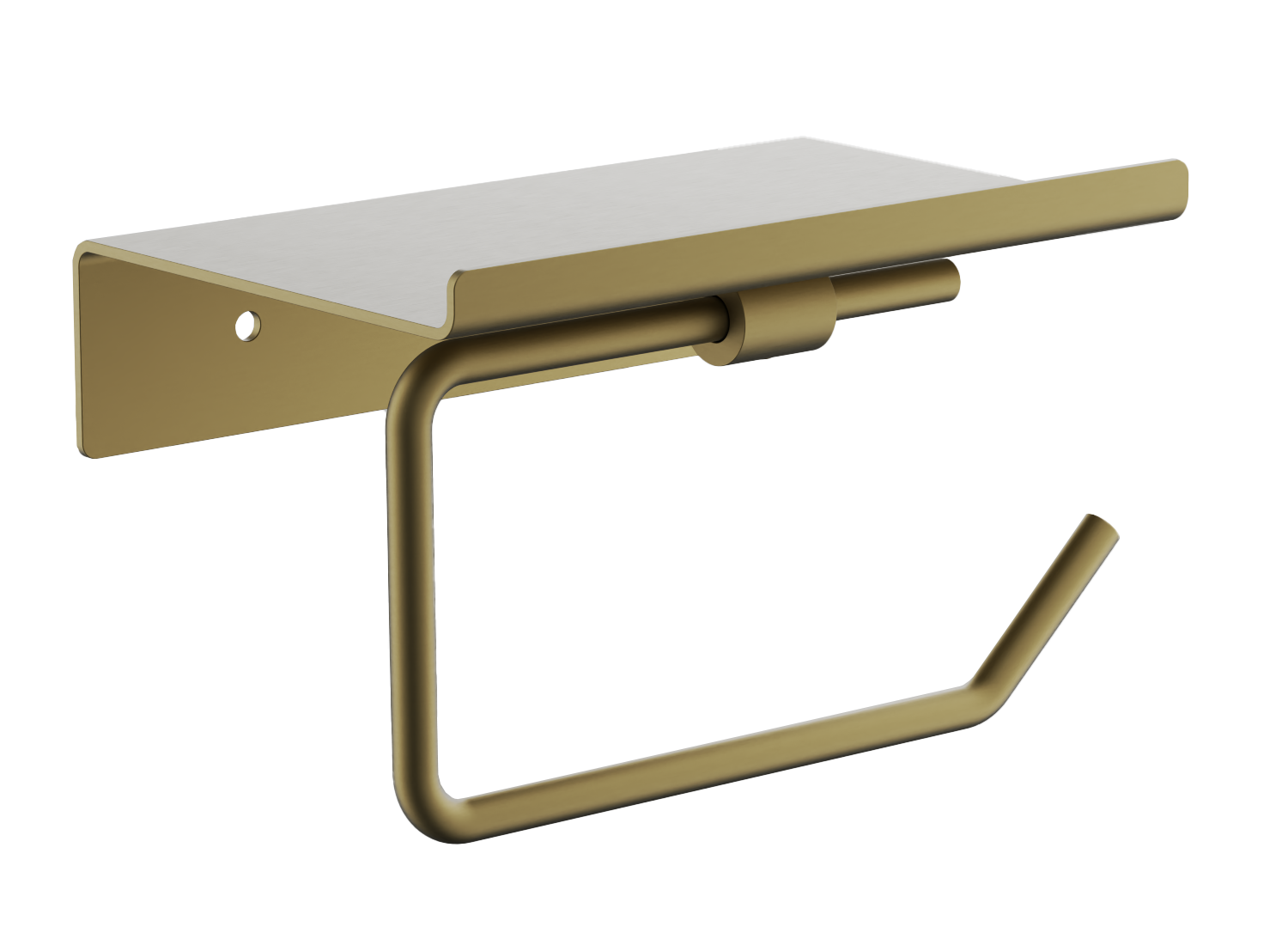 Держатель для туалетной бумаги, с подставкой, брашированное золото, B9001-5