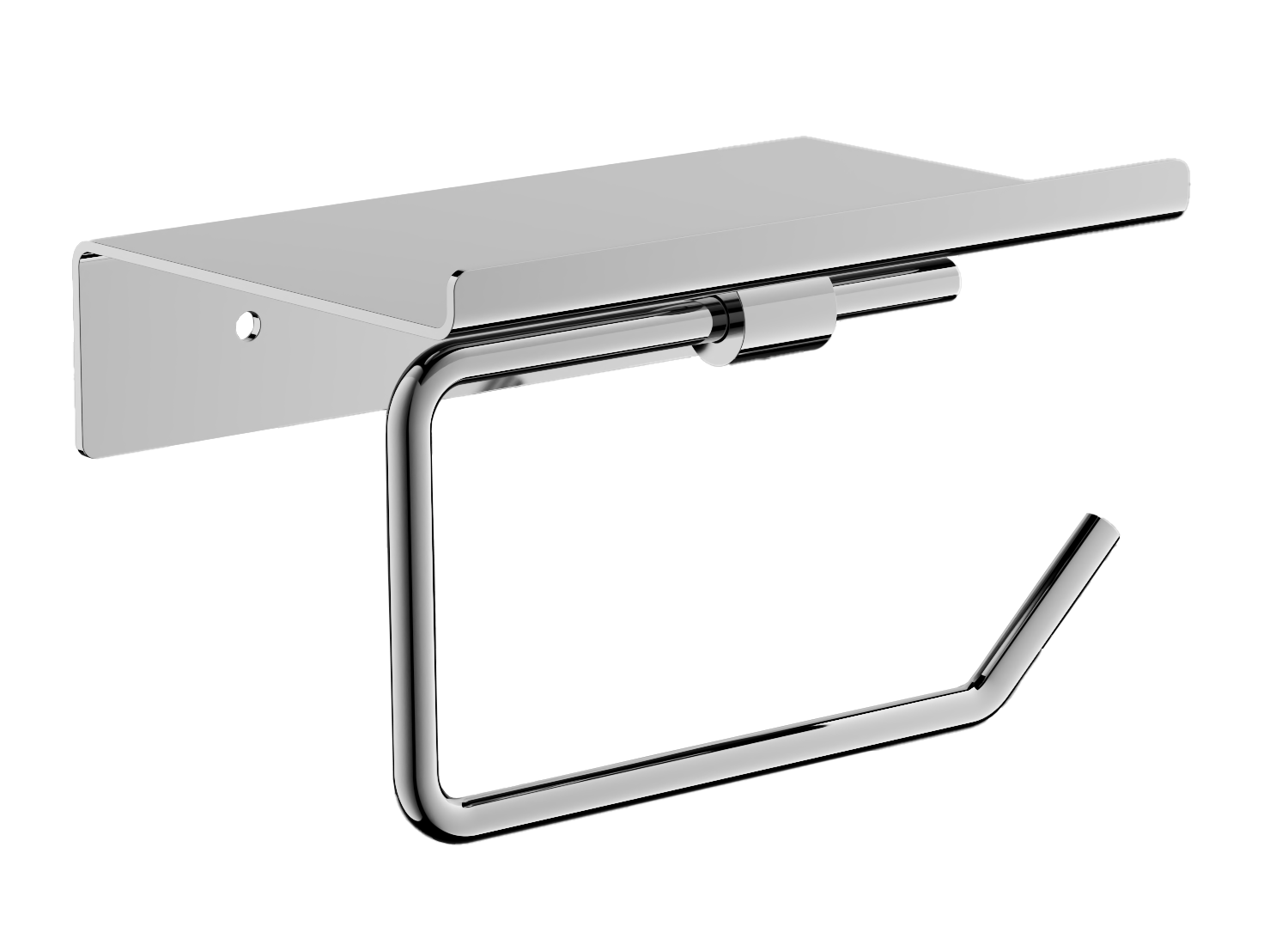 Держатель для туалетной бумаги, с подставкой, хром, B9001