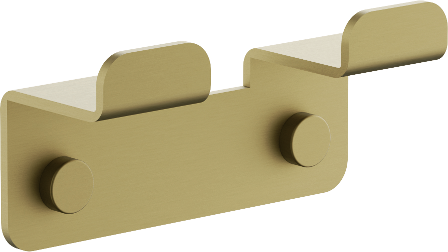 Планка с крючками, (2), брашированное золото, B9002-5