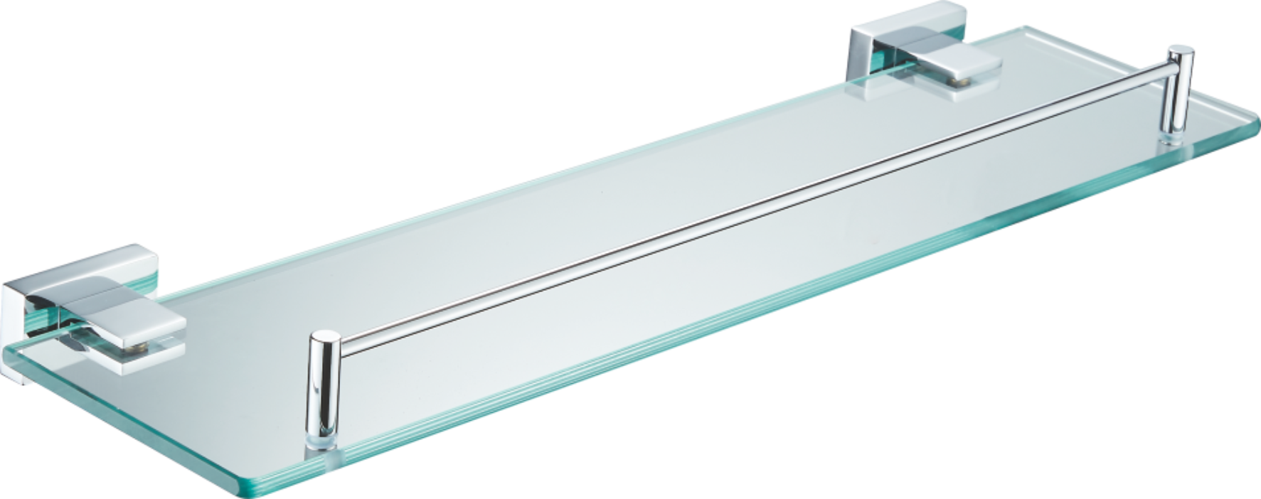 Полка стеклянная, хром, B90207