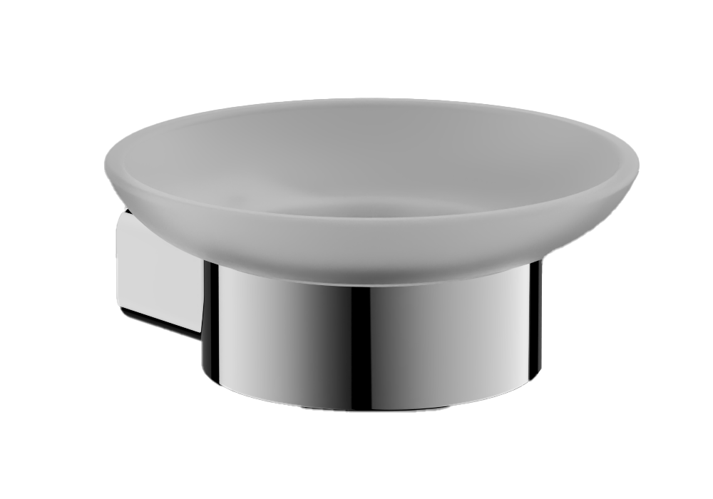 Мыльница, стеклянная, хром, B90602