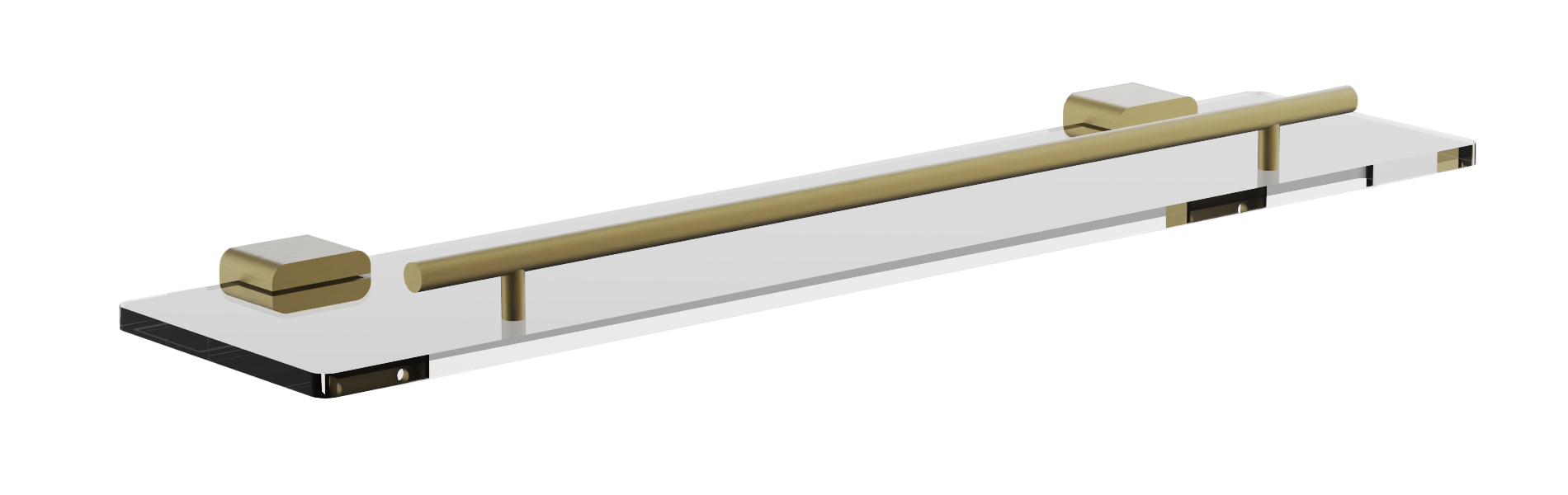 Полка стеклянная, брашированное золото, B90807