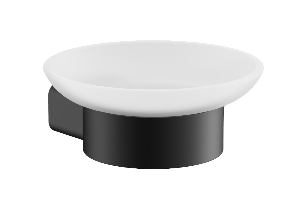 Мыльница, стеклянная, черный, B90902