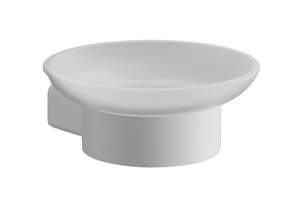 Мыльница, стеклянная, белый, B91002