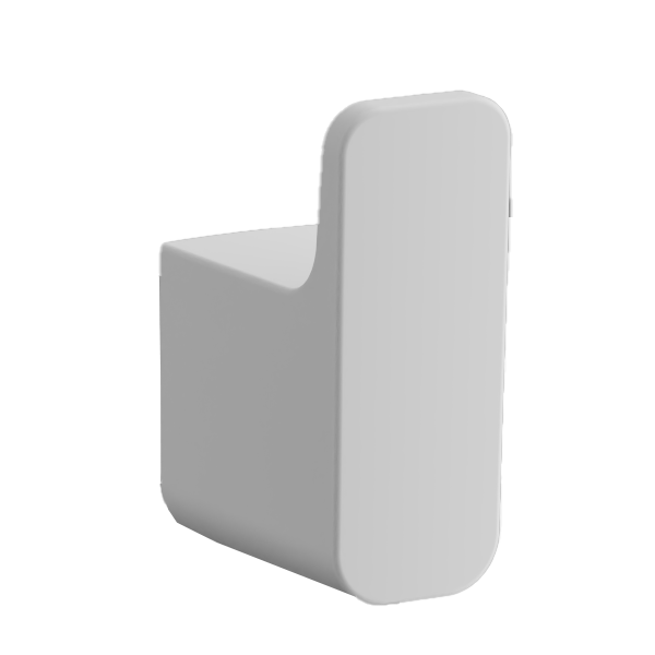 Крючок, одинарный, белый, B91005-1