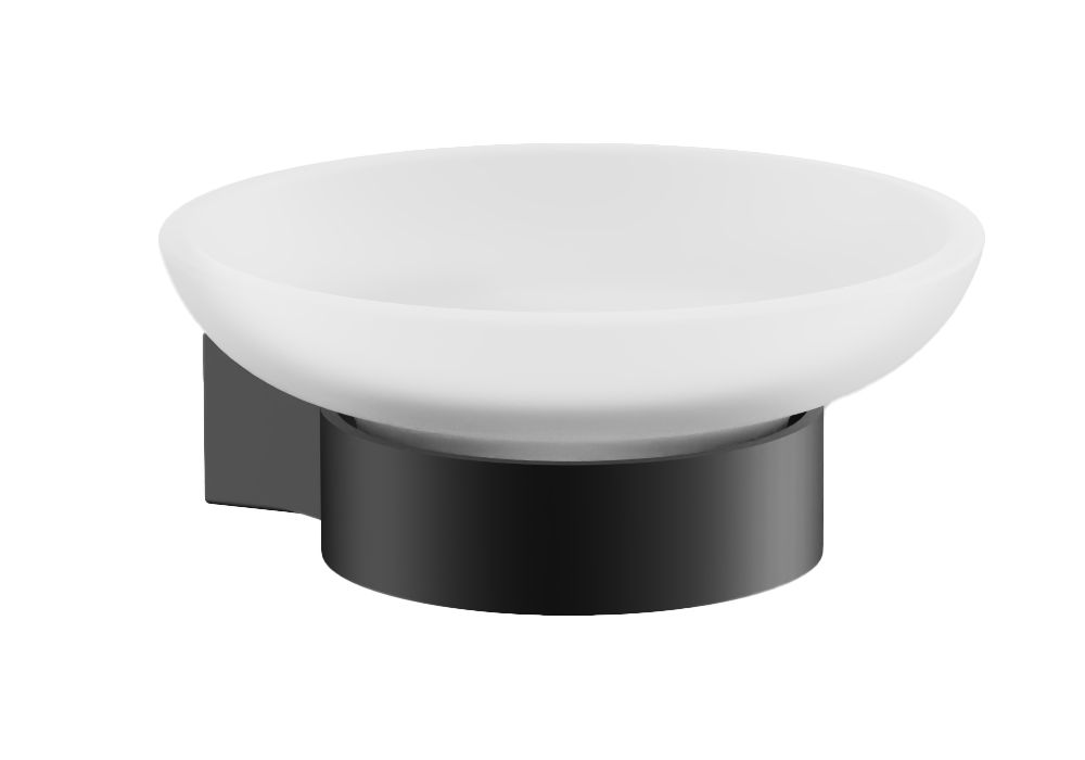 Мыльница, стеклянная, черный, B91402